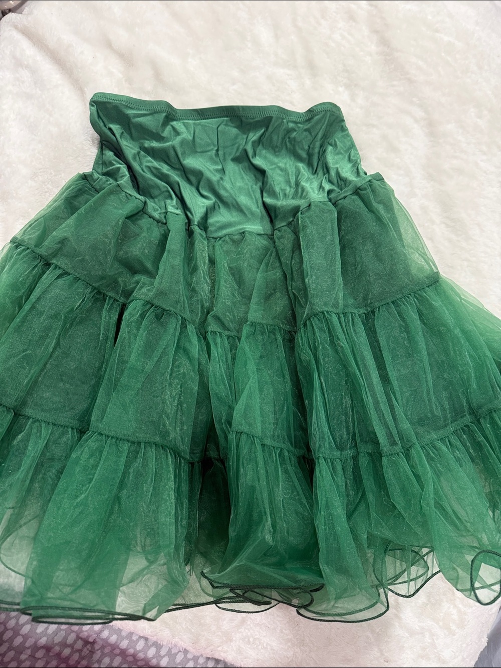 Green Tiered Tulle Skirt - Women's Flouncy Layered Skirt